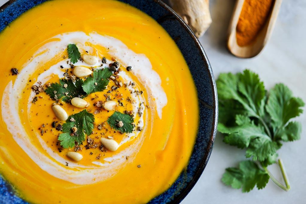 Velouté de potimarron et lait de coco