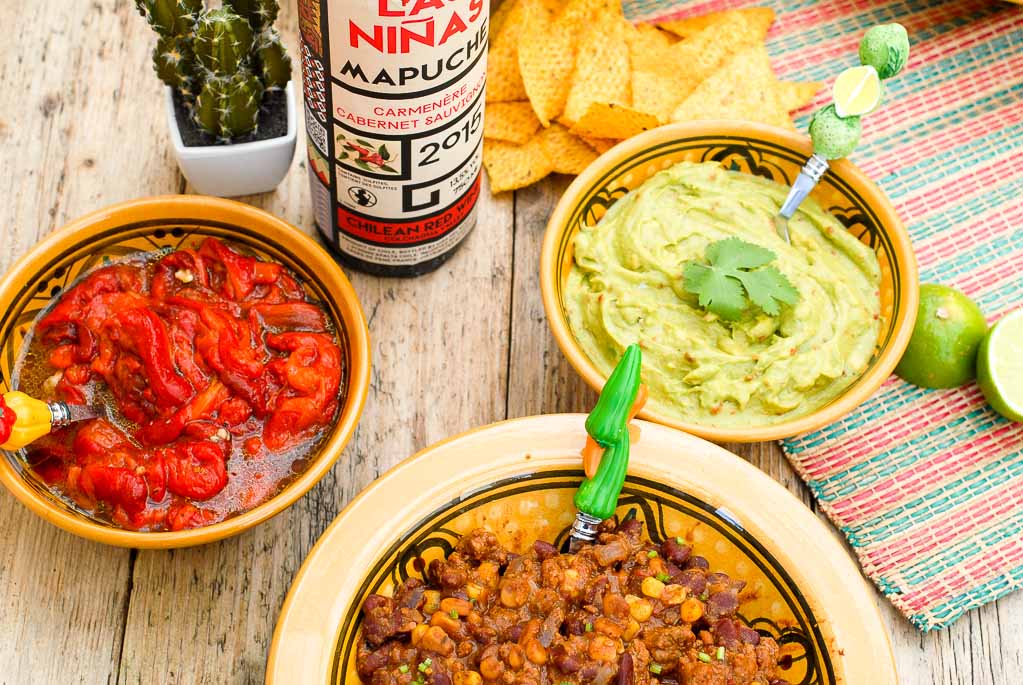 Chile con Carne et vin Chilien Las Niñas, Mapuche