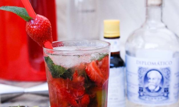 Mojito fraise, Rhum Diplomatico Planas et eau gazeuse Sodastream