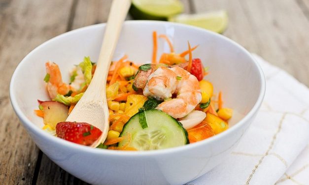 Salade thaï maïs et crevettes