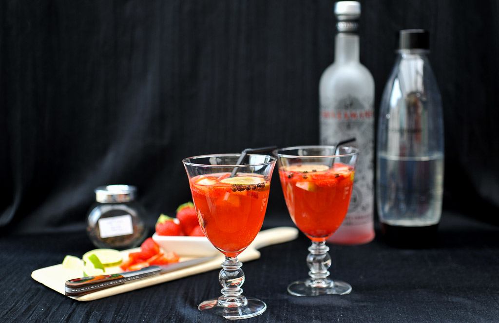 Cocktail : Gin tonic à la fraise