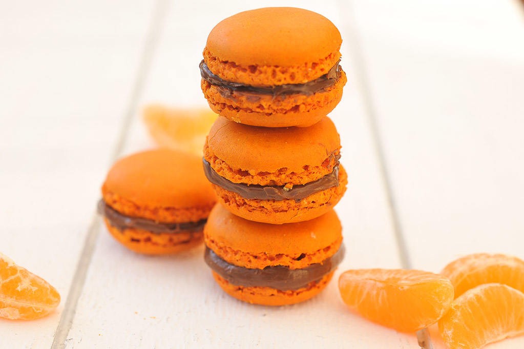 Macaron clémentine corse et chocolat