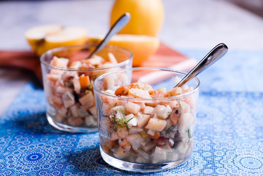 Salade de haddock, pomme et fenouil