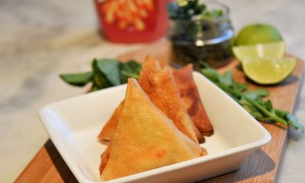 Samosas crevette, menthe et fromage de chèvre frais