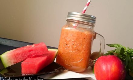 Smoothie pastèque, nectarine, kiwi et basilic