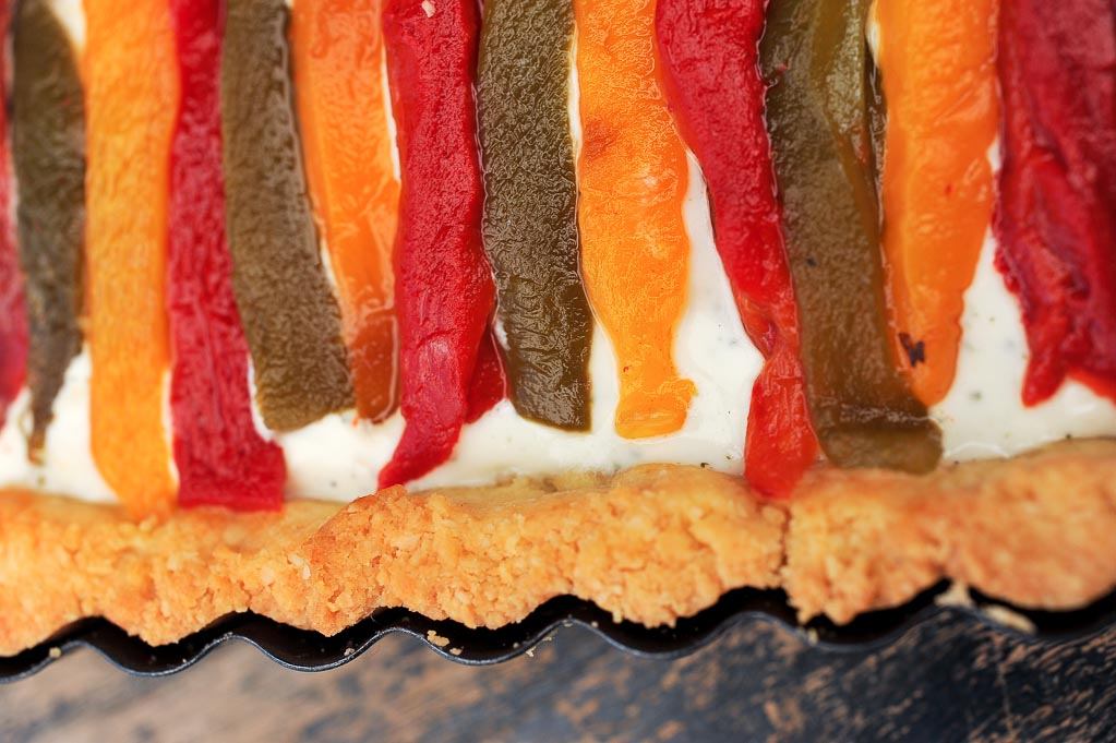 Tarte aux 3 poivrons et au carré frais