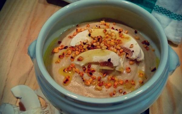 Velouté de topinambours au Saint Môret