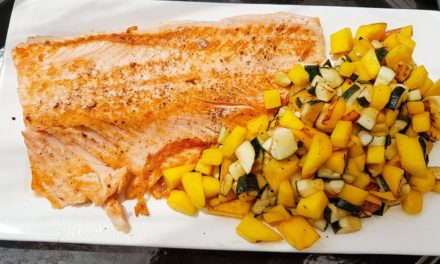 Plancha : Saumon, mangue et courgettes