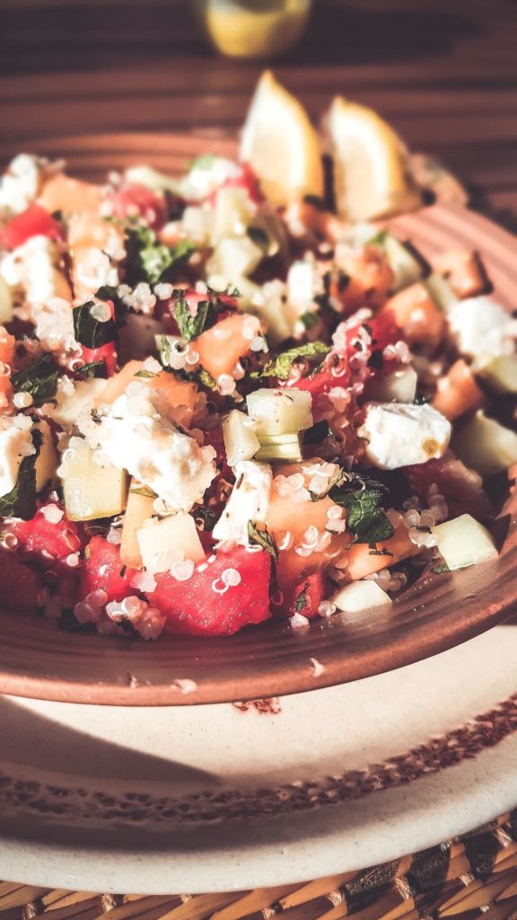 délicieux taboulé au melon et pastèque