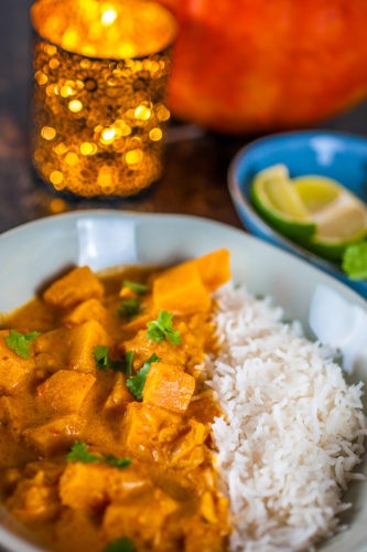 Délicieux Curry de potiron au lait de coco