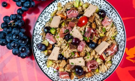 Salade de pâte, de foie gras et de raisin muscat AOP du Mont Ventoux