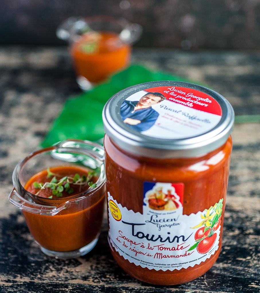 délicieuse soupe à la tomate : Gaspacho avec soupe de tomates Marmande