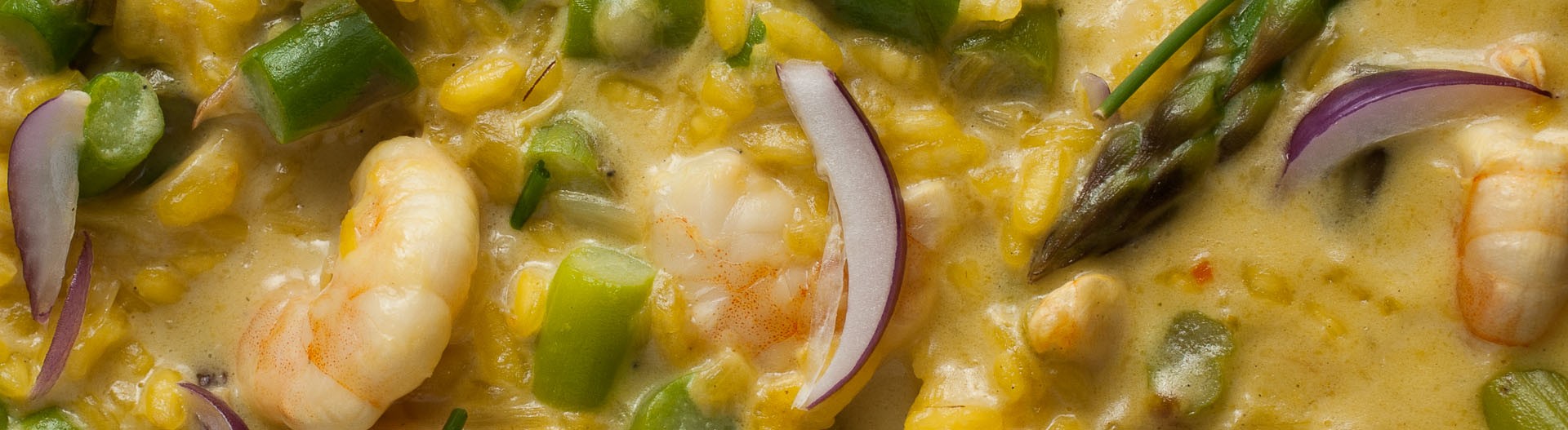 Risotto de gambas au safran et asperges vertes-