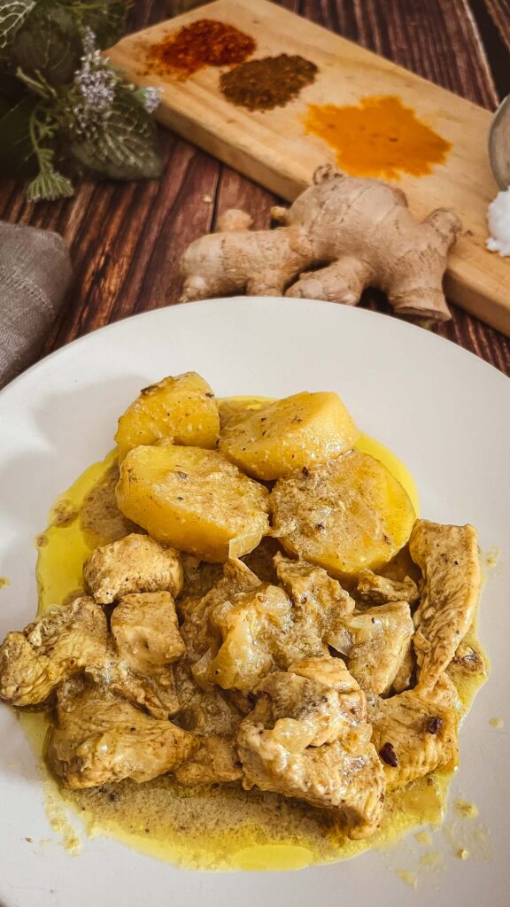 poulet aux épices et creme de coco-