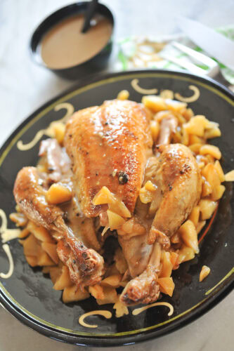 Poulet rôti cidre et pommes Poulet rôti cidre et pommes
