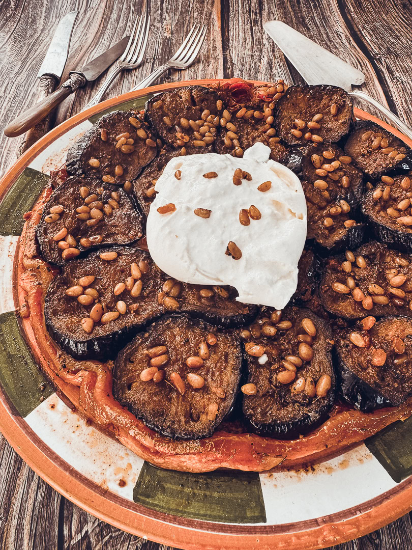 La tatin de Salomé aux aubergines et au Bruccio